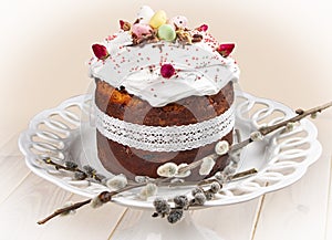 Easter Cakes - Traditional Kulich, Paska Easter Bread. Traditional Easter spring