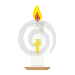 Easter candle flat icon, easter and holiday