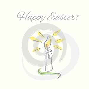 Easter candle light hand drawn illustration