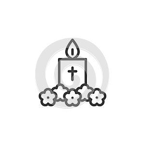 Easter Candle line icon