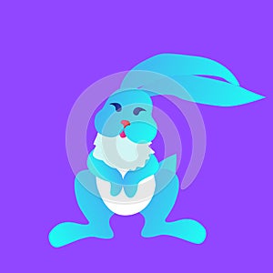 Easter card with the bunnies. Happy Easter banner,  greeting card, poster. Trendy Easter design minimalism