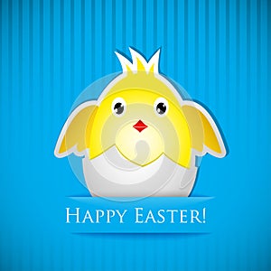 Easter card with chicken that hatched from egg