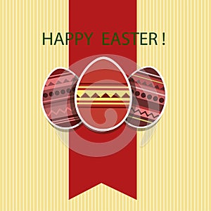 Easter card with colored eggs