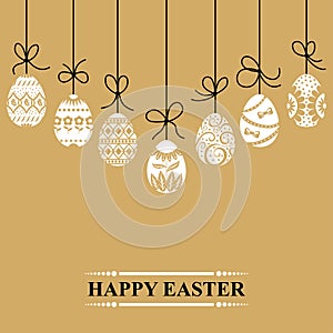 Easter card with decorative eggs hang