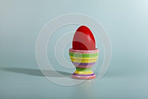 Easter card design. Easter egg on a stand