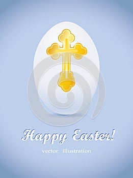 Easter card with egg and cross