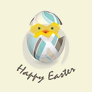 Easter card with a hatching chick