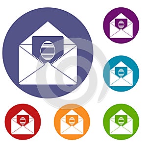 Easter card icons set