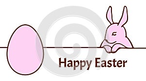 Easter card with pink bunny
