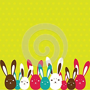 Easter card with rabbit . Vector illustration