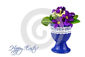 Easter card with spring flowers