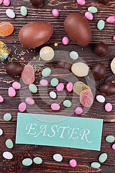 Easter card and sweets.