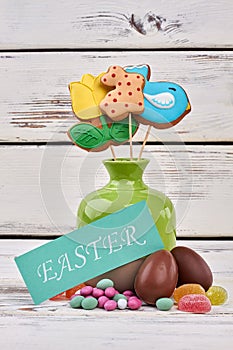 Easter card and sweets.