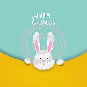 Easter Card With White Rabbit