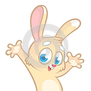 Easter cartoon bunny rabbit excited