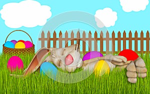 Easter cartoon greeting card