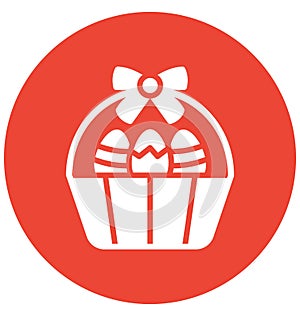 Basket, easter Isolated Vector icon which can easily modify or edit
