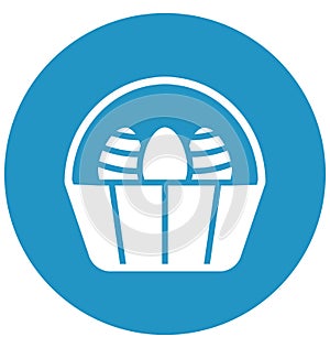 Basket, easter Isolated Vector icon which can easily modify or edit