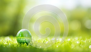 Easter celebration lush green grass in vibrant spring scene with white or yellow background