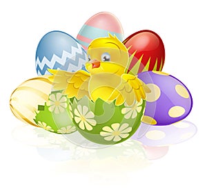 Easter chick in egg