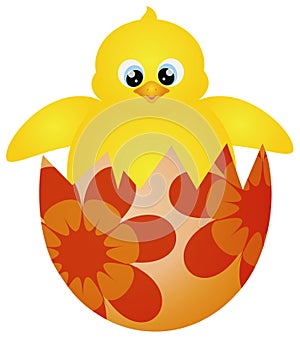 Easter Chick Hatching Illustration