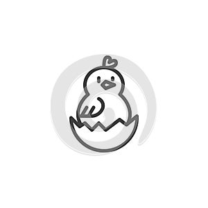 Easter Chick line icon