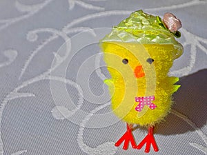 Easter chick on the white background