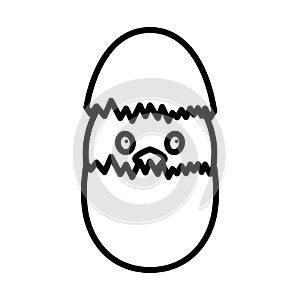 Easter Chicken In Egg Icon