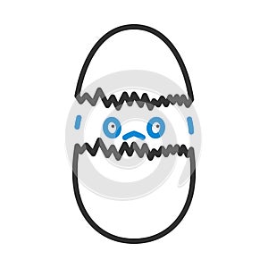 Easter Chicken In Egg Icon