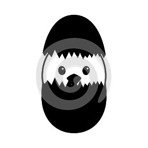 Easter Chicken In Egg Icon