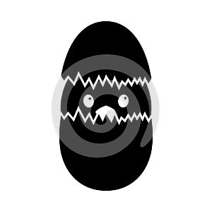 Easter Chicken In Egg Icon