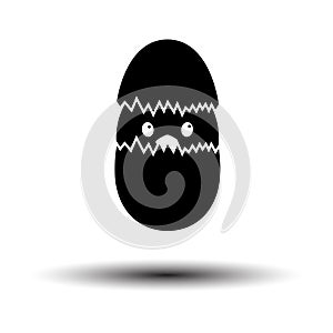 Easter Chicken In Egg Icon
