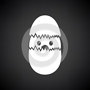 Easter Chicken In Egg Icon