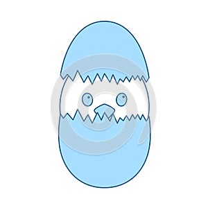 Easter Chicken In Egg Icon