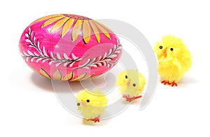 Easter chickens with painted egg