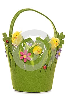 Easter chicks in a basket