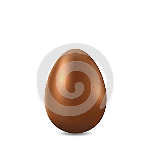 Easter chocolate egg isolated on white background
