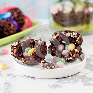 Easter Chocolate and Puffed Wheat Egg with Surprise