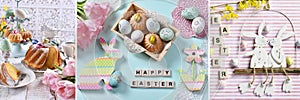 Easter collage in pastel color
