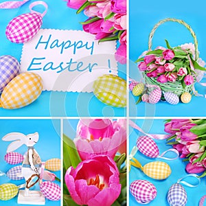 Easter collage in pastel colors