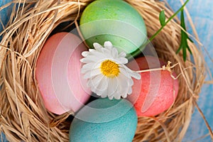 Easter and colored eggs