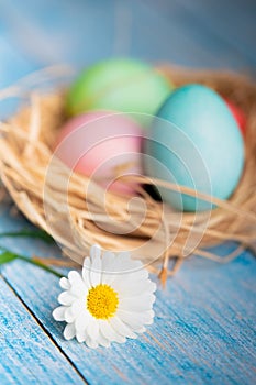 Easter and colored eggs