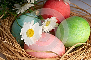 Easter and colored eggs