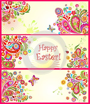 Easter colorful banners