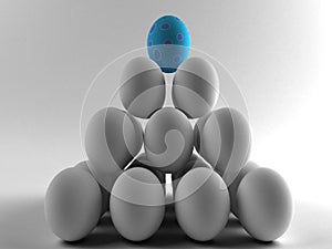 Easter colorful eggs on white background