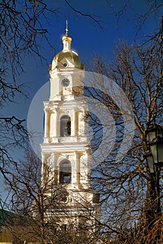 Easter is coming! The bell tower of the monastery Diveevo, Russia