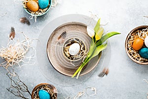 Easter composition with traditional natural decor