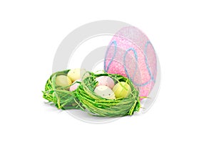 Easter composition on white background