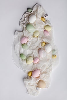 Easter composition on white backgrount
