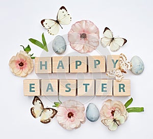 Easter composition on white backgrount